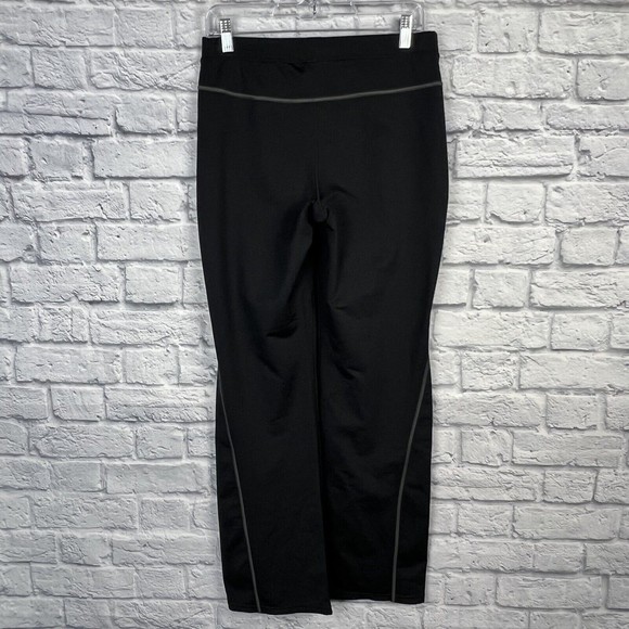 Athleta Women Black Stripe Bettona Bootcut Yoga Stretch Nylon Pants 41151 Medium - Picture 3 of 14